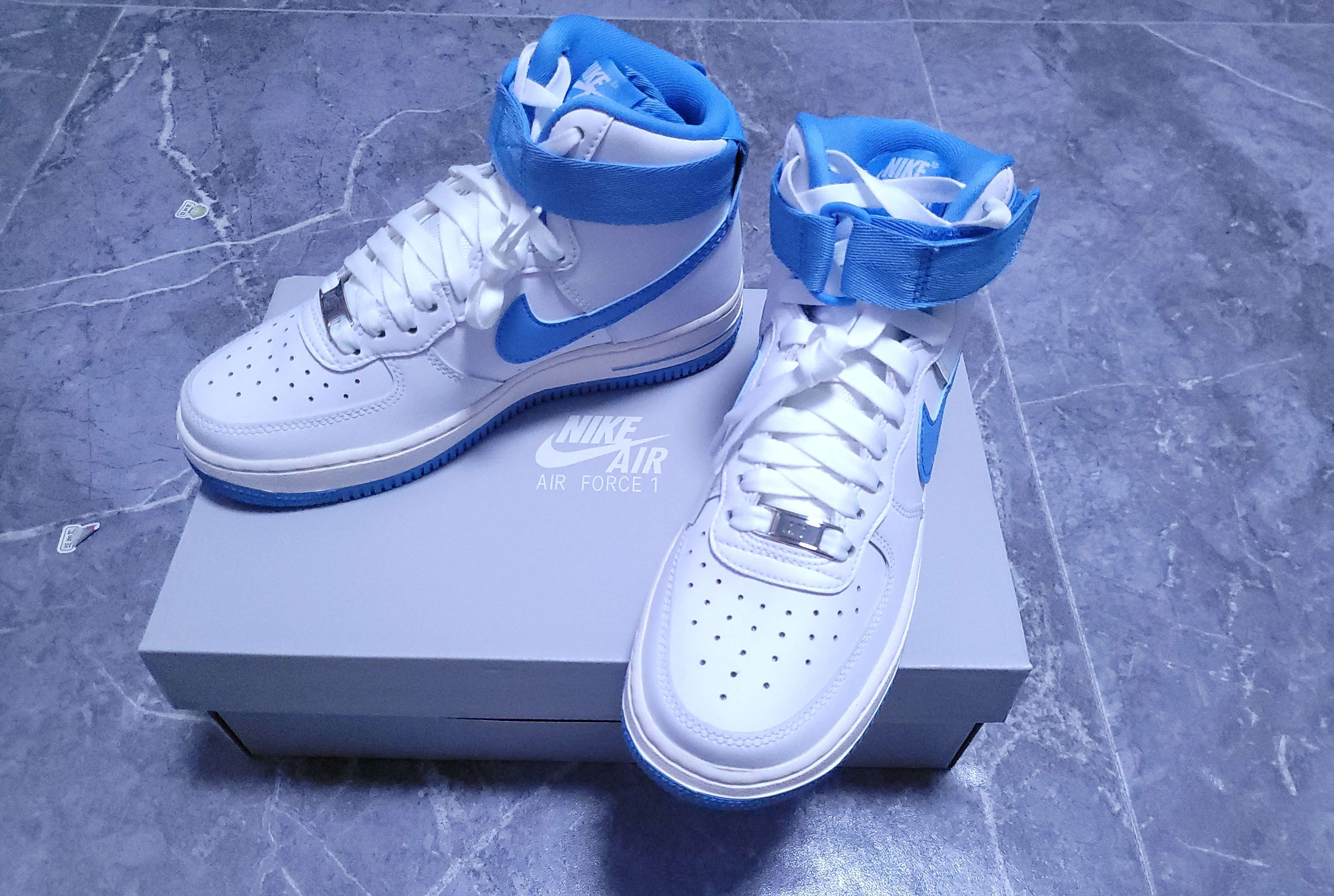 NIKE 耐吉】休閒鞋Wmns Air Force 1 High OG QS 女鞋男鞋白大學藍奶油